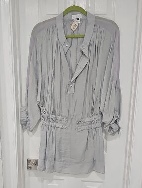 Gabriella Rocha Light Gray Gathered-Waist Tunic